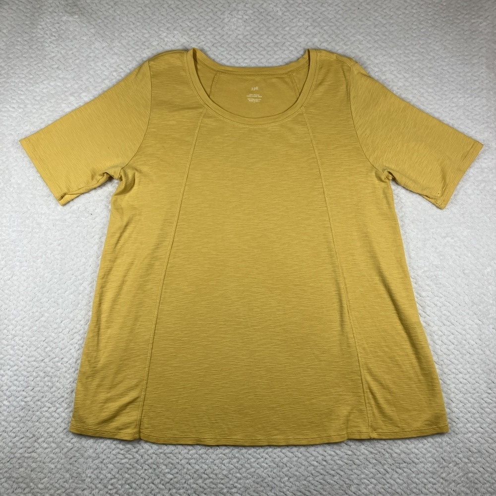 J Jill Pima Cotton Top Womens Large Yellow Tunic Shirt Closet Staple